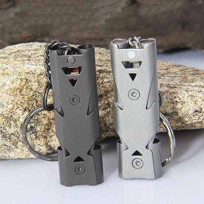Aluminum High-frequency Emergency Survival Whistle Keychain for Camping Hiking Outdoor Sport