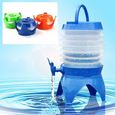 Food Grade PE Multi-Function Outdoor Camping Telescopic Folding Drinking 5 L Water Storage Jug for Tent Camping Party Equipment