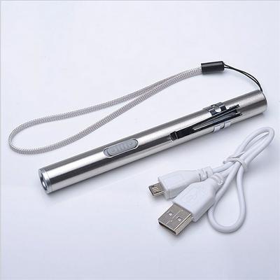 LED Flashlight Powerful Mini Cree LED Torch XML Waterproof Metal Clip Hanging Pen Rechargeable 
