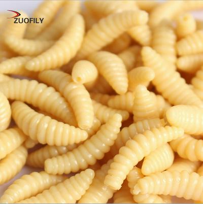 50Pcs 2cm 0.3g Grub Soft Fishing Lure Hooks Worms Smell Glow Shrimp 