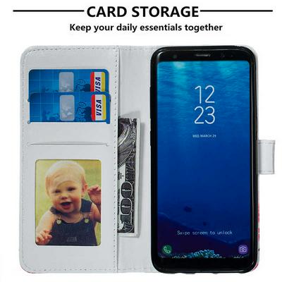 3D Colored Painting Side Flip Shockproof PU Leather + Soft TPU Picture Frame with Card Slots Magnetic Buckle and Stand Wallet Protective Case for Samsung Galaxy S8 / G9500