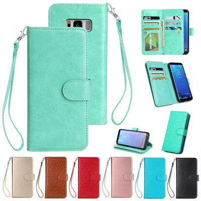 Solid Color Side Flip PU Leather + Soft TPU Picture Frame with  Picture Frame and 9 Cards Slot Wallet Protecting Cover Case for Samsung Galaxy S8 / G9500 