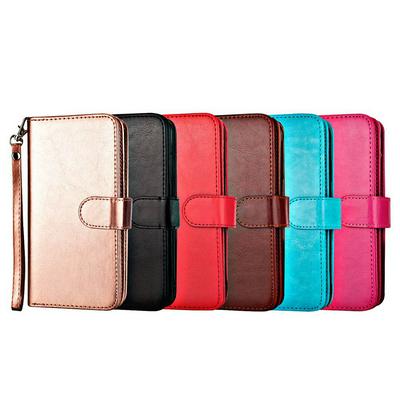 Solid Color 2 in 1 Shockproof Side Flip PU Leather + Detachable Soft TPU 9 Card Slots with Wrist Strap and Magnetic Buckle Wallet Case for Huawei P20 Pro