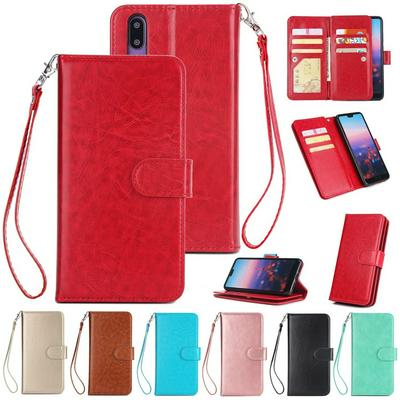 Solid Color Side Flip PU Leather + Soft TPU Picture Frame with  Picture Frame and 9 Cards Slot Wallet Protecting Cover Case for Huawei P20 Pro