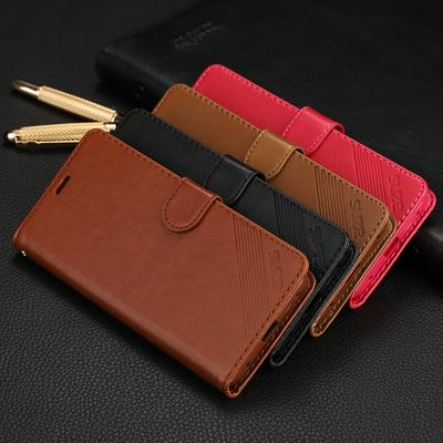 Azns Shockproof Side Flip PU Leather + Soft TPU Magnetic Buckle with Card Slots and Stand Protective Case for Huawei Mate 20 Pro