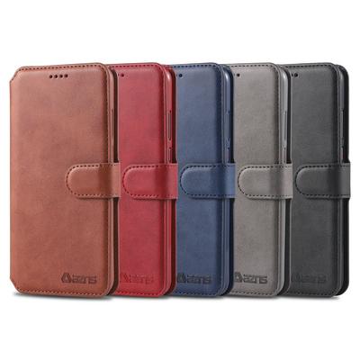 Calf Pattern Shockproof Side Flip PU Leather + Soft TPU Card Slots with Picture Frame Magnetic Buckle and Stand Wallet Case for Huawei P20 Pro