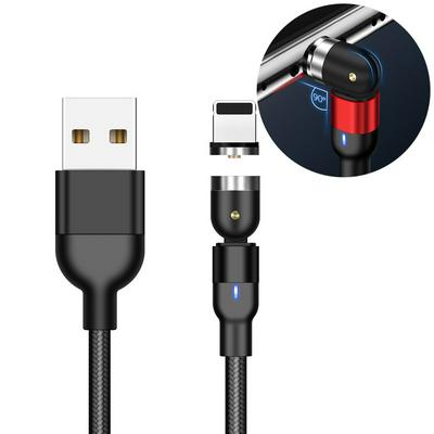1M/2M 360 and 180 Output USB to 8 Pin degree rotation L-shape 3A Fast Charging Magnetic Cable Charger