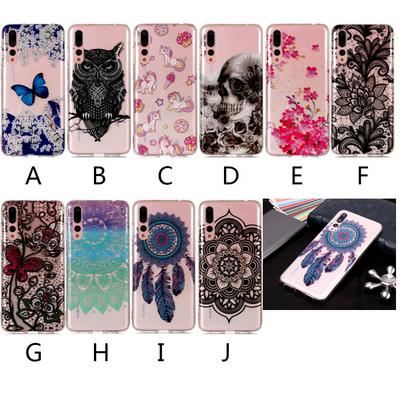 Colored Painting High Transparent Soft TPU Thicken Protector Back Cover Case for Huawei P20 Pro