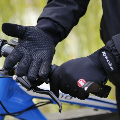 Waterproof Cycling Gloves Touch Screen Warm Gloves with Touch Fastener Closure