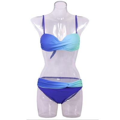 Women's Sexy One-piece Swimsuit Gradient Pleated Top and Bottom