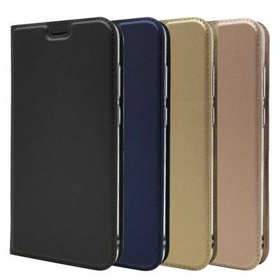 Voltage Magnetic Attraction Solid Color Side Flip Shockproof PU Leather + Transparent TPU with Card Slot and Stand Protective Case for Huawei Y6 (2018) 