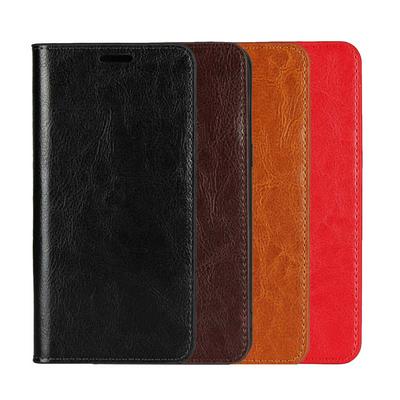 Black Red Brown Coffee Side Flip Genuine Leather + PC Card Slots with Wallet and Stand Support Protective Cover Case for Huawei Honor 8X Max 