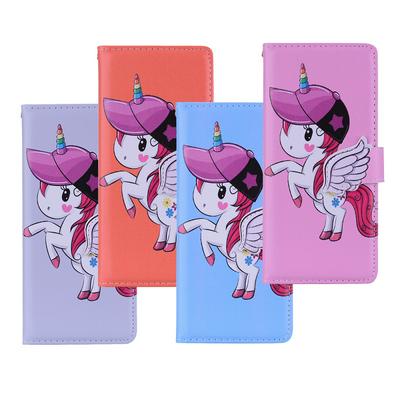 Pegasus Unicorn Pattern with Makeup Mirror PU Leather + Soft TPU with Stand Support and Card Holder and Wallet Slots Protective Case for Samsung Galaxy Note 8