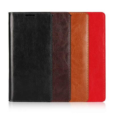 Black Red Brown Coffee Side Flip Genuine Leather + PC Card Slots with Wallet and Stand Support Protective Cover Case for Samsung Galaxy Note 8