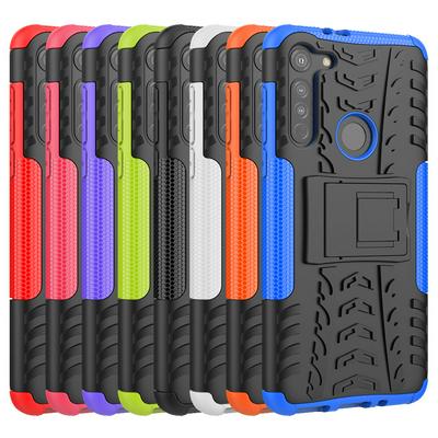 Dazzling Pattern Scratch Resistant Shockproof Hard PC +TPU Back Cover Case with Foldable Stand for Motorola Moto G8