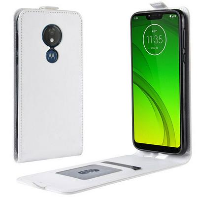 R64 Pattern Single Fold Edge Up and Down Vertical Flip PU Leather + Soft TPU with Card Slot and Magnetic Buckle Case for Motorola Moto G7 Power EU Version