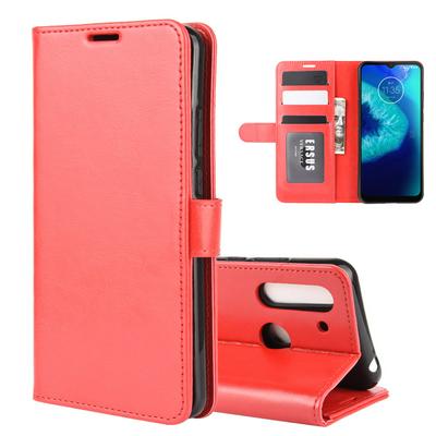 R64 Pattern Single Folding Edge Left and Right Open Scratch Resistant PU Leather Phone Cover with Stand and Card Slots for Motorola Moto G8 Power Lite