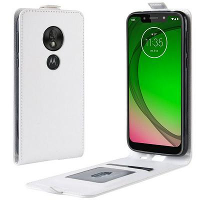 R64 Pattern Single Fold Edge Up and Down Vertical Flip PU Leather + Soft TPU with Card Slot and Magnetic Buckle Case for Motorola Moto G7 Play EU Version