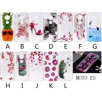 Colored Painting High Transparent Soft TPU Back Cover Case for Motorola Moto E5 / Moto E (5th Gen.)