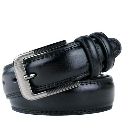 Mens Cow Genuine Leather Waist Strap Male Belts Round 3.5cm Laser Buckle  