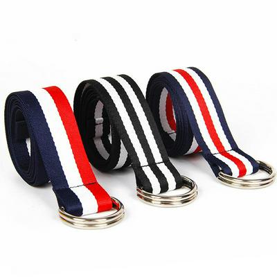 DIY Belts Stripes Canvas Jeans Men and Women Simple Waist Strap 