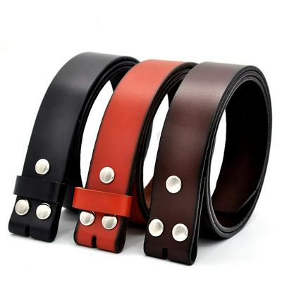 Genuine Leather Belts Without Buckle for Men Waist Strap Vintage Jeans Cowskin Strap 