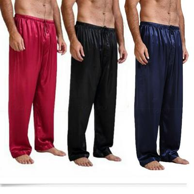 Large Size Solid Color Silk Pants Men's Pajamas Sleepwear Homewear Pajama Loungewear Underwear for Man