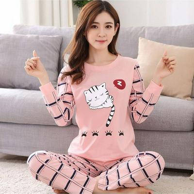 2019 Autumn New Women's Pajama Set Ladies Cute Sleepwear Long-Sleeved Warm Comfortable Pantie Sets for Female's Pantie Sets