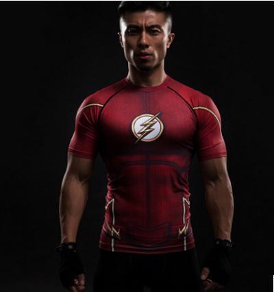 Men's Short Sleeve 3D T-Shirt Male Crossfit Tee Captain America Superman tshirt Men Fitness Men T-Shirt Compression  