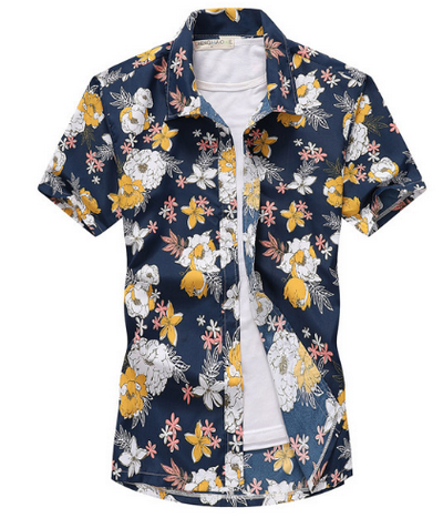 Mens Summer Beach Hawaiian Shirt Short Sleeve Floral Men Casual Holiday Vacation Clothing