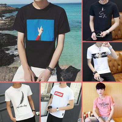 Men's Crew Neck T-shirt Printed Casual Basic Tee