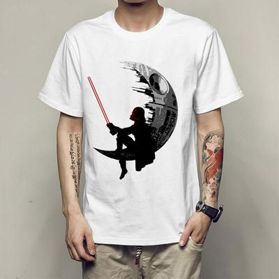 Men's Fashionable T-shrit Crew Neck Printed Short-sleeved Top