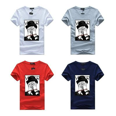Men's Fashionable Comic T-shirt Crewneck Short Sleeve Top
