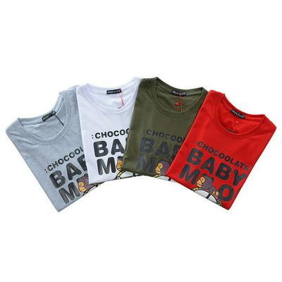 Men's Casual 100% Cotton T-shirt Vivid Color Short Sleeve Crewneck - Design A