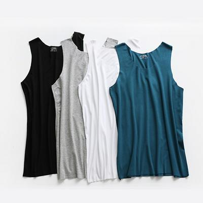 Men's Solid Modal Tank Top Regular-fit Elastic Sports Shirt