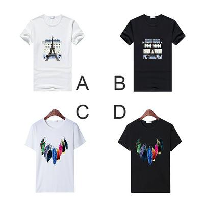 Men's Printed Crewneck T-shirt with Short Sleeve Casual Loose Top