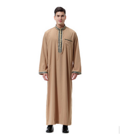 Men's Arab Robe with Long Sleeves Muslim Wear Arabic Thobe