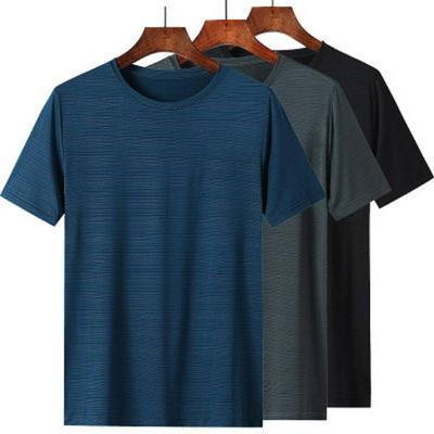 Men's Fashion Breathable Comfortable Casual Sweatshirts Tops Elastic Round Neck Quick-drying Short Sleeve T-Shirt