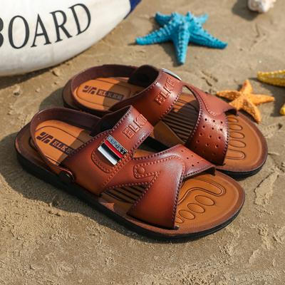 Men's Genuine Leather Sandals Swivel Stap Beach Shoes