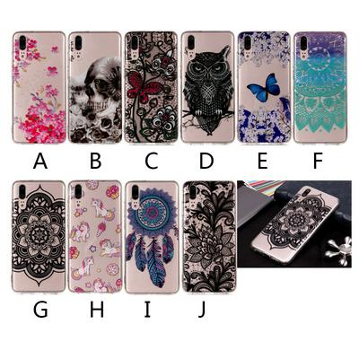 Colored Painting High Transparent Soft TPU Back Cover Case for Huawei P20 