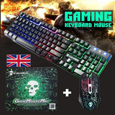 T6 Black /White Color Character Glowing Suspended Style Mechanical Feel Keyboard and Mouse Set