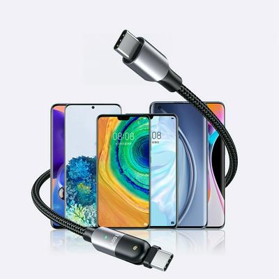 100W 5A USB-C / Type-C to Type-C 180 Degree Rotating Elbow Fast Charging Cable