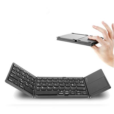 Twice Folding Bluetooth Keyboard Wireless Foldable Touchpad Keyboard iPad Tablet Available