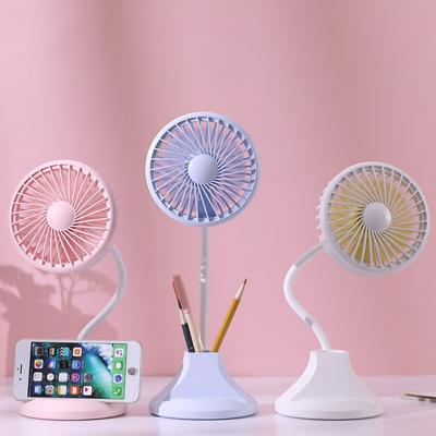 Multi-functional Mini Desktop Fan + Night Light + Pen & Phone Holder