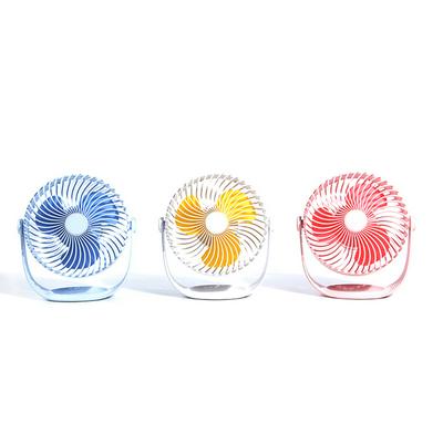 Desktop Desktop Fan Computer Fan USB Charging Fan Seven-inch Striped Fan - Blue Yellow Pink