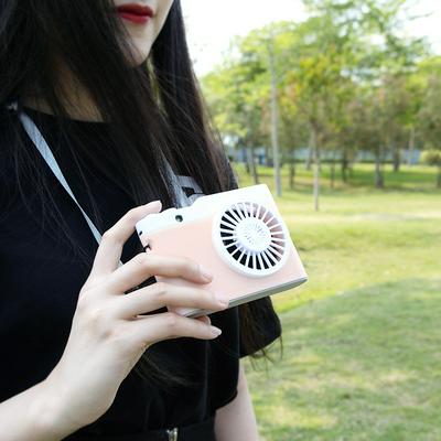 Camera-shape Neck Hanging Mini Fan with Hanging Rope and Aromatherapy Tank