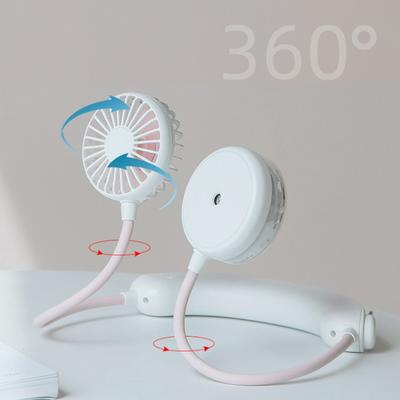 New Hanging Neck Humidifying Fan Lazy Creative Mini Portable Sports Charging Fan