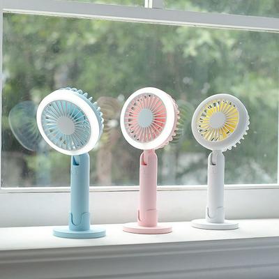 Portable Outdoor Mini Handheld USB Fan with Night Light and Base 