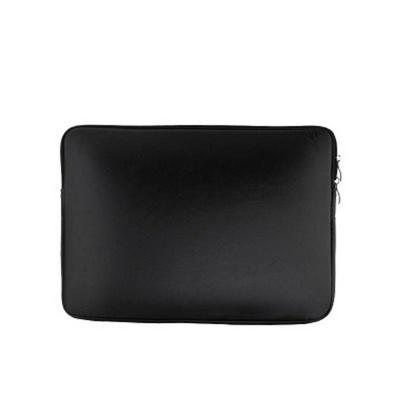 Solid Color Add Velvet Waterproof Wear-Resistant Shockproof PU Leather Zipper Notebook Laptop Liner Bag
