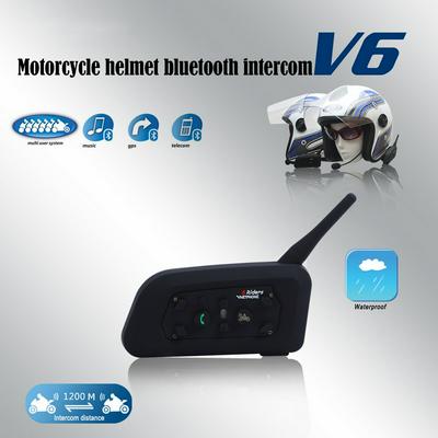 1Pc / 2Pcs V6-1200 Motorcycle Bluetooth Helmet Headsets Intercom for 6 Riders Interphone BT Wireless Intercomunicador Interphone MP3 Walkie Talkie